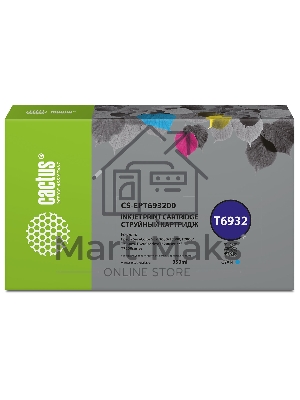 Картридж струйный Cactus CS-EPT693200 (T6932) голубой (350 мл) для Epson SureColor SC-T3000/T3070/T3200/T5000/5200