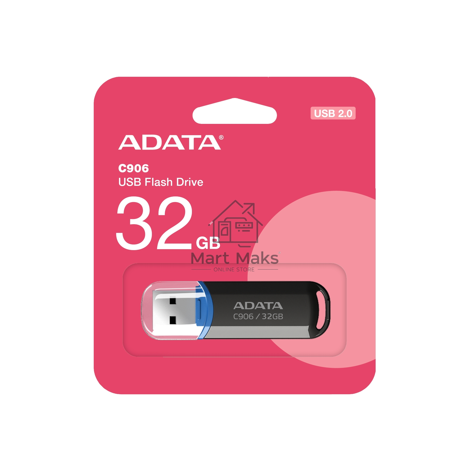Флешка USB R/W ADATA R/W Flash Drive RTL (AC906-32G-RBK), 32Gb, USB 2.0, R/W 15/5, черный