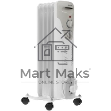 Обогреватель масляный Vitek VT-1707 W (5 секций) белый, 1000 Вт, 10 м2, термостат