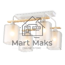 Светильник Ambrella light TR3033246/4 WH/WD белый/дерево E27/4 max 60W 340*340*245