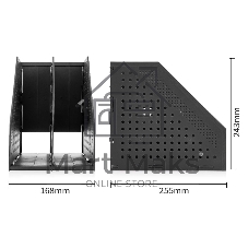Лоток вертикальный Deli 78999Black 2 отд. складной A4 168х255х243мм черный, пластик