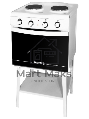 Плита электрическая Мечта 221Ч белый, конфорок 2 шт, духовка 25 л, 50 см x 85 см x 43 см