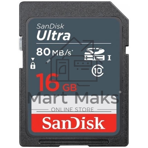 Карта памяти SDHC 16GB UHS-I SANDISK SDSDUNS-016G-GN3IN