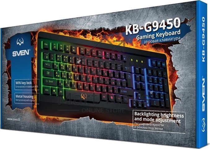 Игровая клавиатура SVEN KB-G9450 (104кл., мет. корпус, 12 Fn функций, подсветка)