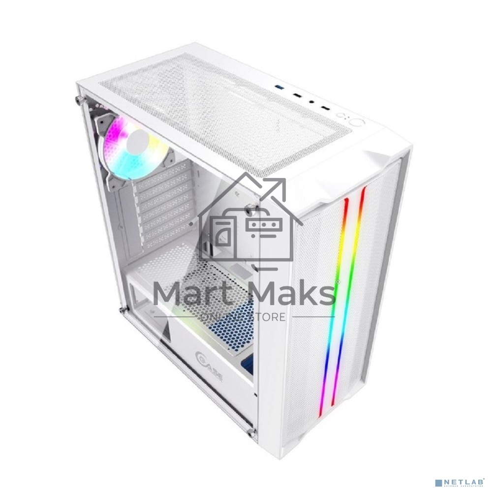 Компьютерный корпус Powercase Mistral Evo White, Tempered Glass, 1x 120mm PWM ARGB fan + ARGB Strip + 3x 120mm PWM non LED fan, белый, ATX (CMIEW-F4S)