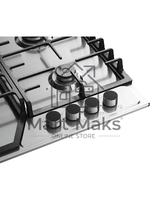 Варочная панель Kuppersberg FS 66 X газ, High-Tech, 58 см, автоматический электроподжиг, газ-контроль, форсунки под сжиженый газ, SABAF конфорки, чугунные решетки, цвет нержавеющая сталь, цвет фурнитуры черный