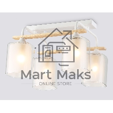 Светильник Ambrella light TR3033246/4 WH/WD белый/дерево E27/4 max 60W 340*340*245