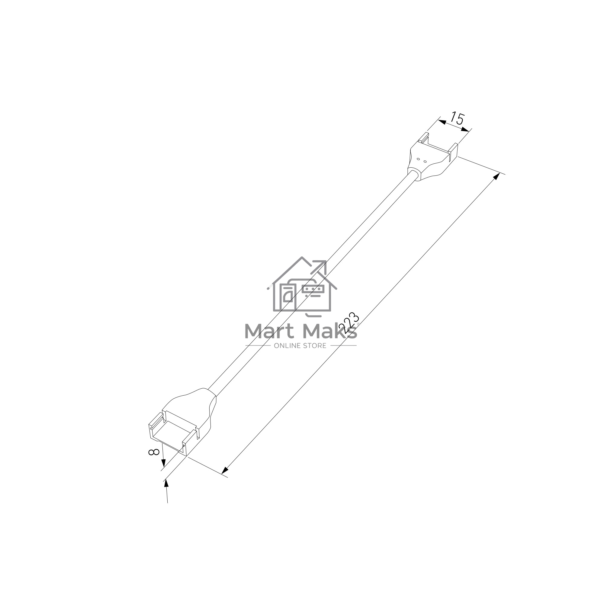 95132/00 Коннектор для лент COB 24V 480Led 14W IP68 гибкий двусторонний