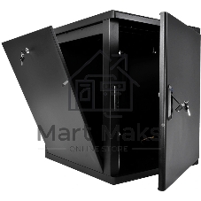 Шкаф телекоммуникационный ЦМО настенный разборный 15U (600 x 520) съемные стенки, дверь металл, черный (ШРН-М-15.500.1-9005)