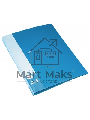 Папка на 2-х D-кольцах Бюрократ -0840/2DBLU A4, пластик, 0.8мм корешок 40мм, внутренний и торцевой карман, синий