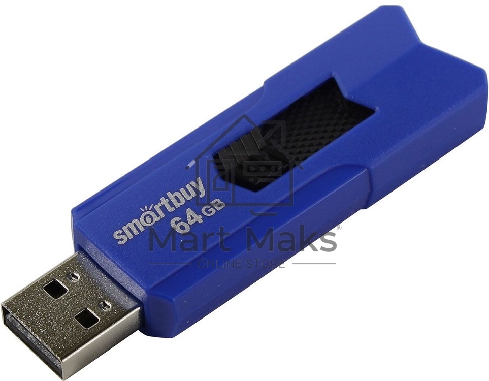 Флешка USB R/W SmartBuy 2.0 64Gb,SmartBuy STREAM Blue (SB64GBST-B)