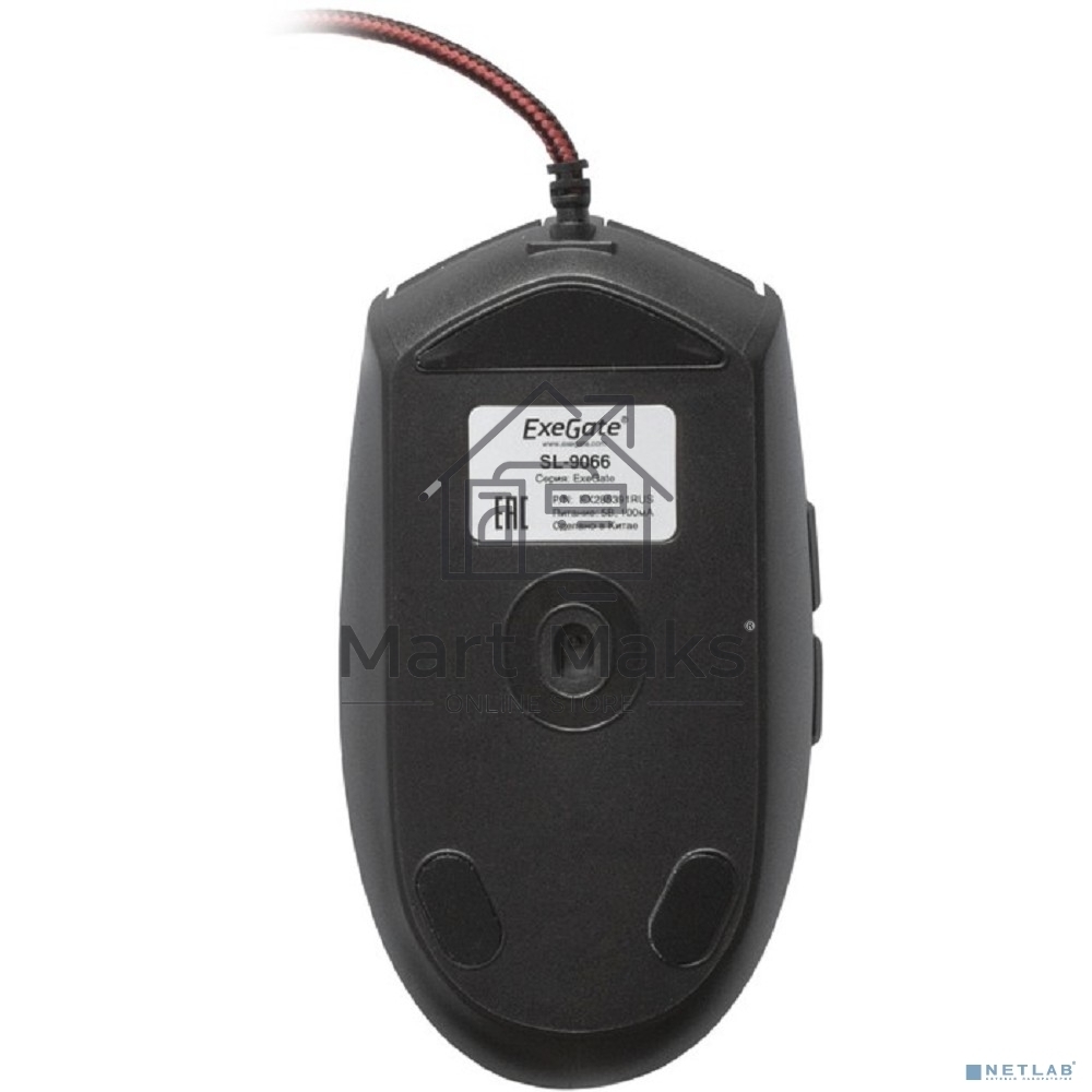 Мышь проводная ExeGate SL-9066 черный, 2400 dpi, USB, кнопки - 6