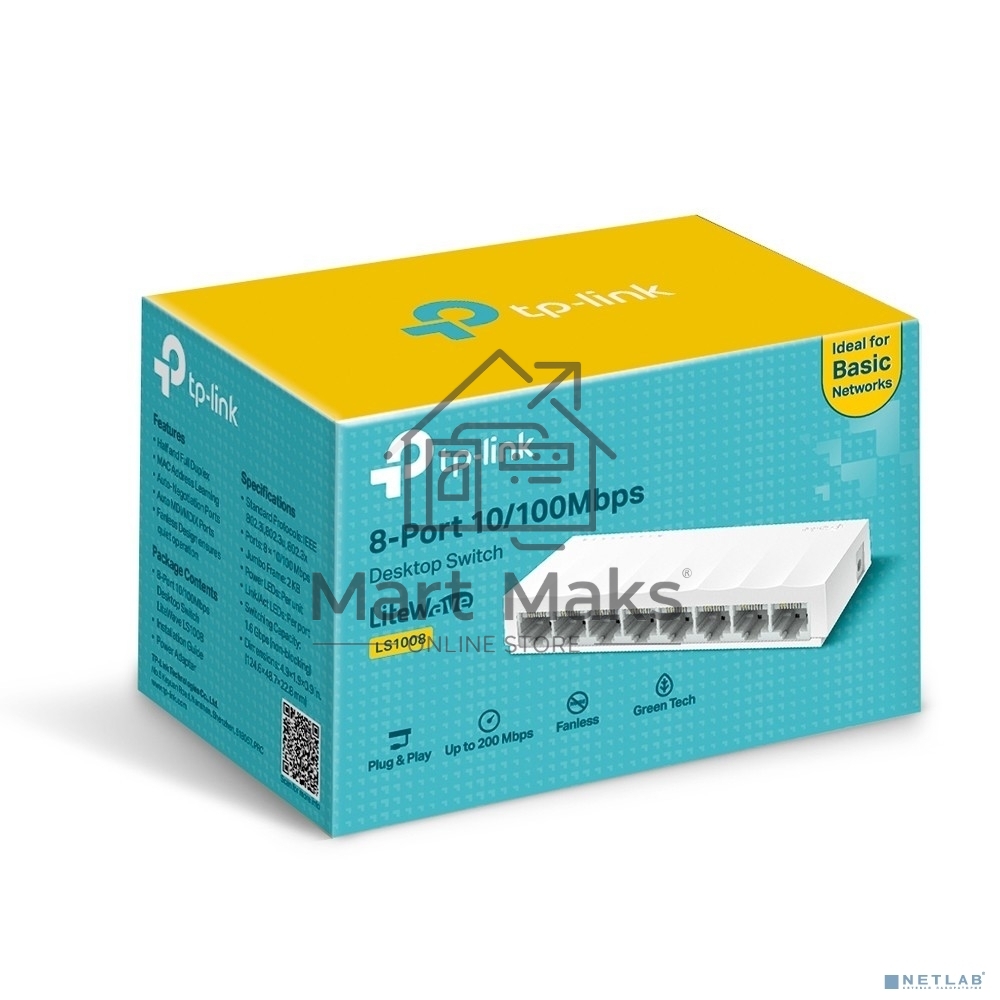 Коммутатор TP-Link LS1008 8x100Mb неуправляемый
