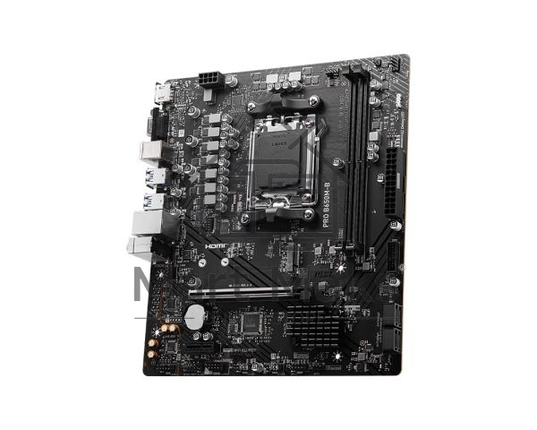 Материнская плата MSI PRO B650M-B, AM5, AMD B650, 2xDDR5, 4xSATA, 1xM.2, 1xPCI-E 4.0 x16, 1xPCI-E 4.0 x1, 1xHDMI, 1xVGA, 1x2.5Gb LAN, 2xUSB 2.0, 4xUSB 3.2 Gen 1, 3x3.5 мм, 7.1, Micro-ATX