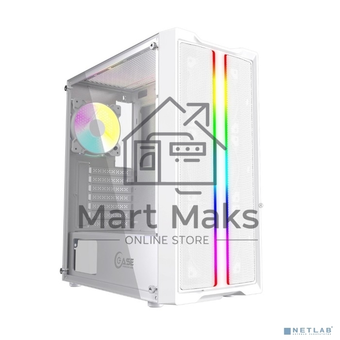 Компьютерный корпус Powercase Mistral Evo White, Tempered Glass, 1x 120mm PWM ARGB fan + ARGB Strip + 3x 120mm PWM non LED fan, белый, ATX (CMIEW-F4S)