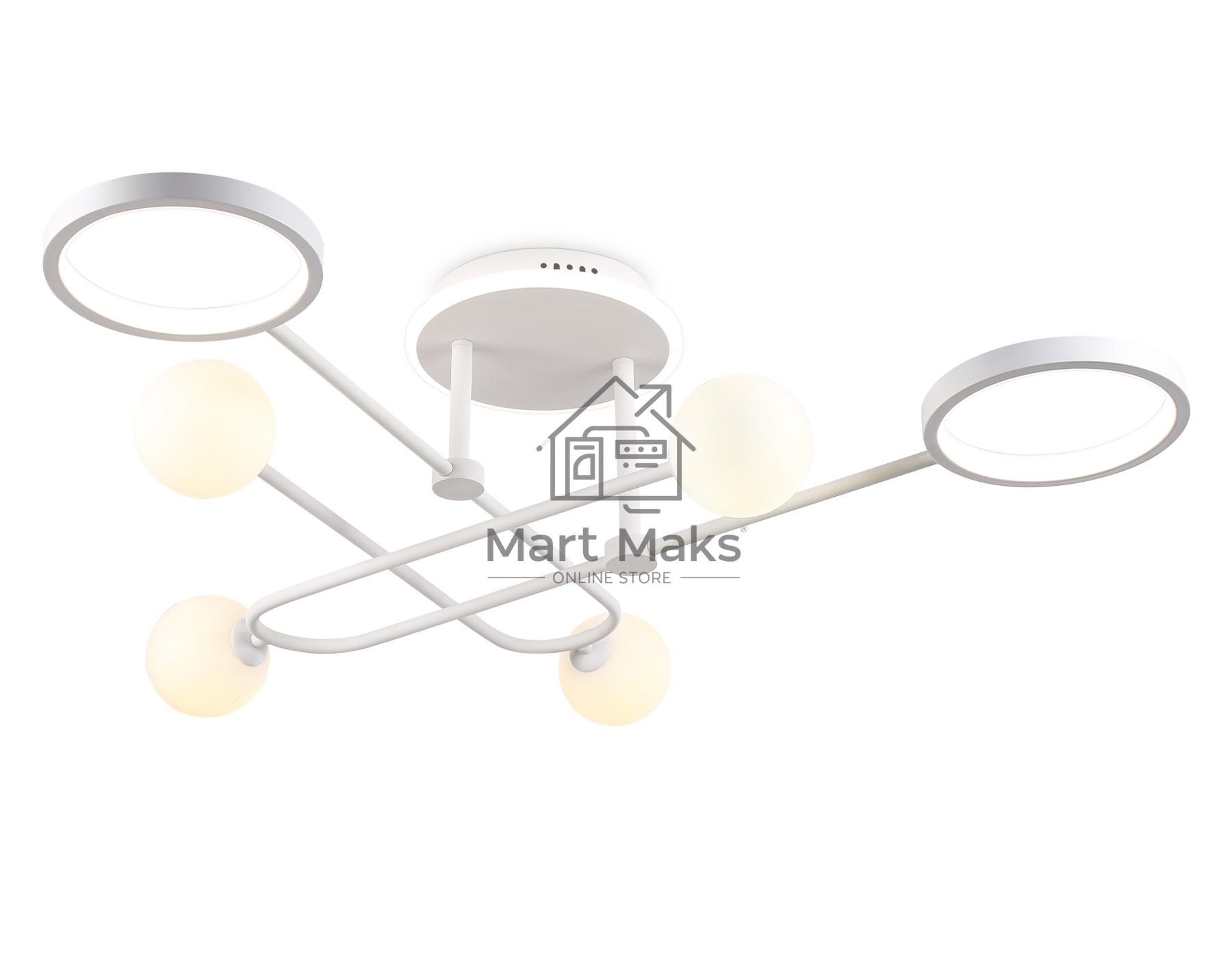 Потолочный светодиодный светильник Ambrella light FL66229/6 WH белый 48W 3000K-6400K+G9/4 880*880*240 (ПДУ ИК)