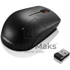 Мышь беспроводная Lenovo 300 черный, 1000 dpi, радиоканал, USB, кнопки - 3