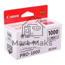 Картридж струйный Canon PFI-1000 PGY для IJ SFP PRO-1000 WFG. Фото серый. 80 мл.