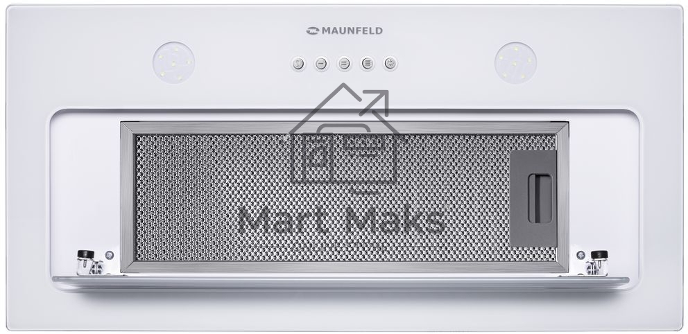 Вытяжка встраиваемая Maunfeld TRAPEZE 601GG белый, 60 см, 1150 куб. м/ч, 54 дБ