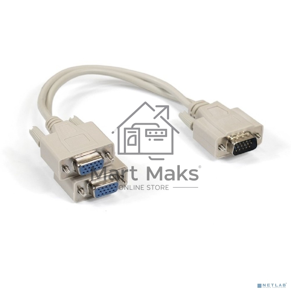 Кабель-разветвитель Exegate EX284939RUS ExeGate EX-CC-VGA-15M2x15F-0.3 (монитор - 2xSVGA card, 15M/2x15F, 0,3м)