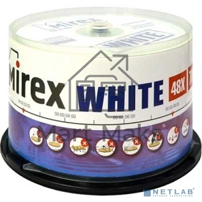 Диск CD-R Mirex 700 Mb, 48х, Cake Box (50), Thermal Print (50/300)
