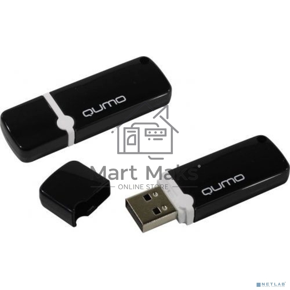 Флешка USB R/W R/W QUMO 16GB USB 2.0 Optiva 02 Black, черный корпус (QM16GUD-OP2-black)