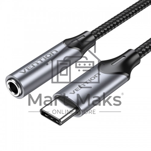 Переходник Vention USB-C M/ Jack 3.5 mm F DAC - 0,1м Серый