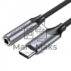 Переходник Vention USB-C M/Jack 3.5 мм F DAC - 0,1м Серый