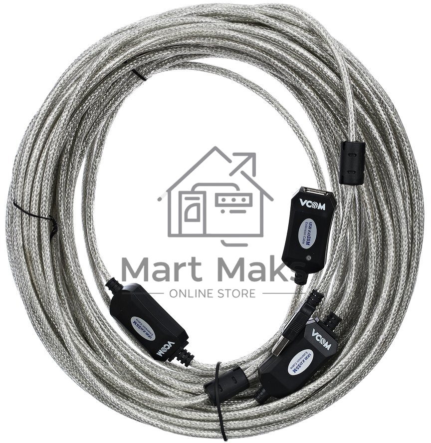 Кабель-адаптер VCOM VUS7049-25M USB2.0-repeater, удлинительный активный <Am-->Af> 25м