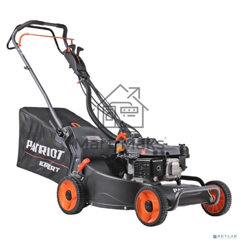 Газонокосилка бензиновая PATRIOT PT 54AS, 53 см, самоходная(3 скорости), 7,5л.с., алюминиевая дека, крданная передача на редуктор колес травосборник 75л