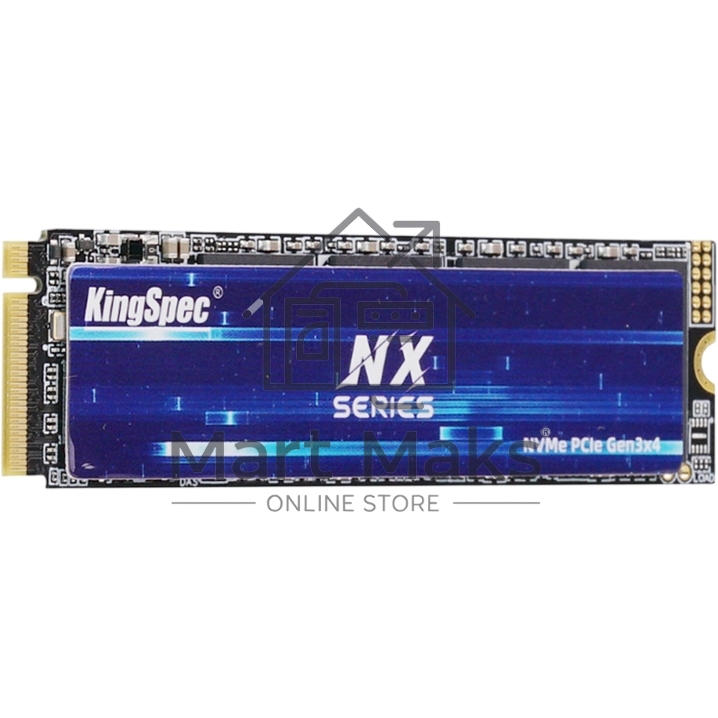 Твердотельный накопитель Kingspec SSD NX-4096 2280, 4096GB, M.2(22x80мм), NVMe, PCIe 3.0 x4, 3D QLC, R/W 3600/3200MB/s, IOPs 380 000/320 000, TBW 1920, DWPD 0.4 (3 года)