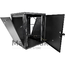 Шкаф телекоммуникационный ЦМО настенный разборный 15U (600 x 520) съемные стенки, дверь металл, черный (ШРН-М-15.500.1-9005)