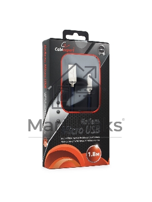 Кабель USB2.0 Cablexpert CC-P-mUSB02Bl-1.8M, AM/microB, серия Platinum, длина 1.8м, синий, блистер