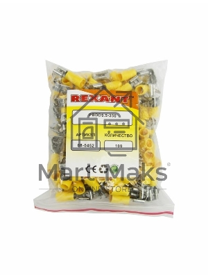 Клемма плоская изолированная гнездо 7.4 мм + штекер - 6.3 мм 4-6 мм² (РПи-О 6.0-(6.3)/РПИо 6.0-7.5) Rexant