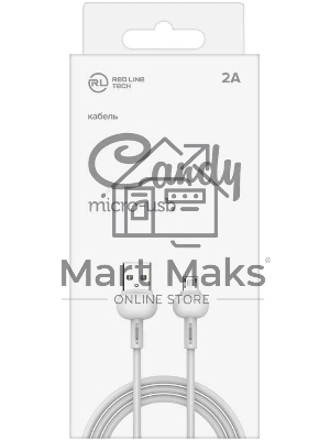 Кабель Redline Candy УТ000021983 micro USB B (m) USB A (m) 1м белый