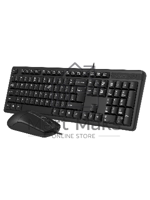 Комплект клавиатура + мышь A4Tech KK-3330 клав:черный мышь:черный USB
