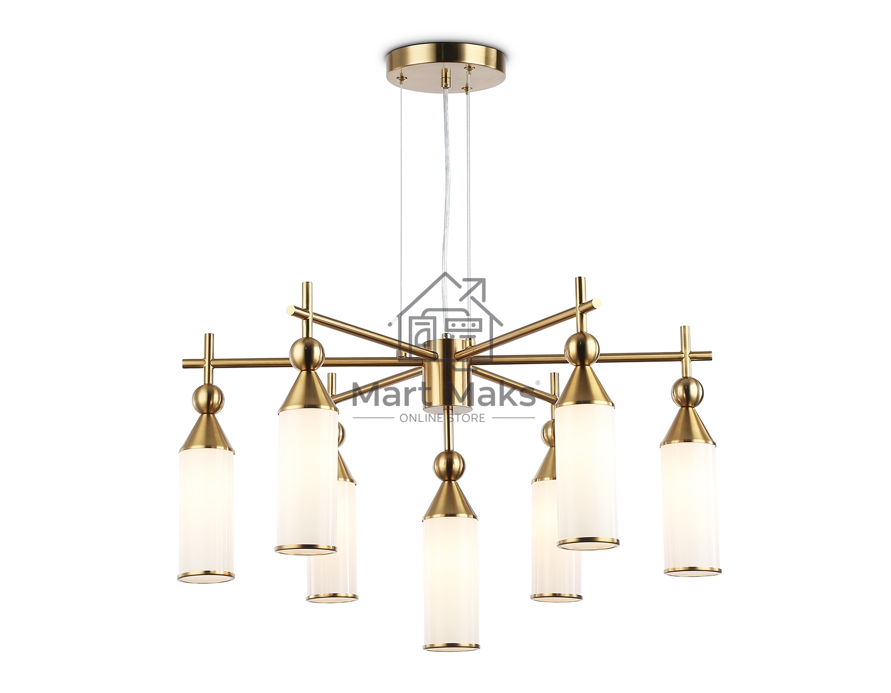 Люстра Ambrella light LH55278/7 BS/FR латунь/белый матовый E14*7 max 40W D640*1390