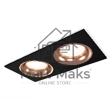 Комплект встраиваемого светильника Ambrella light XC7636006 SBK/PPG черный песок/золото розовое полированное MR16 GU5.3 (C7636, N7015)