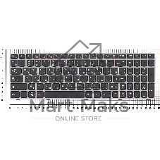 Клавиатура для ноутбука Lenovo IdeaPad B570 B580 V570 Z570 Z575 B590 черная с серой рамкой