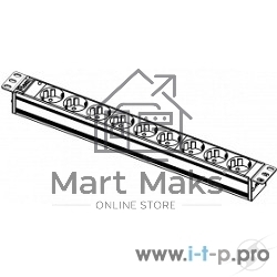 Блок розеток Rem-10 без шнура с инд., 9 Sсhuko, вход IEC 60320 C14, 10A, алюм., 19