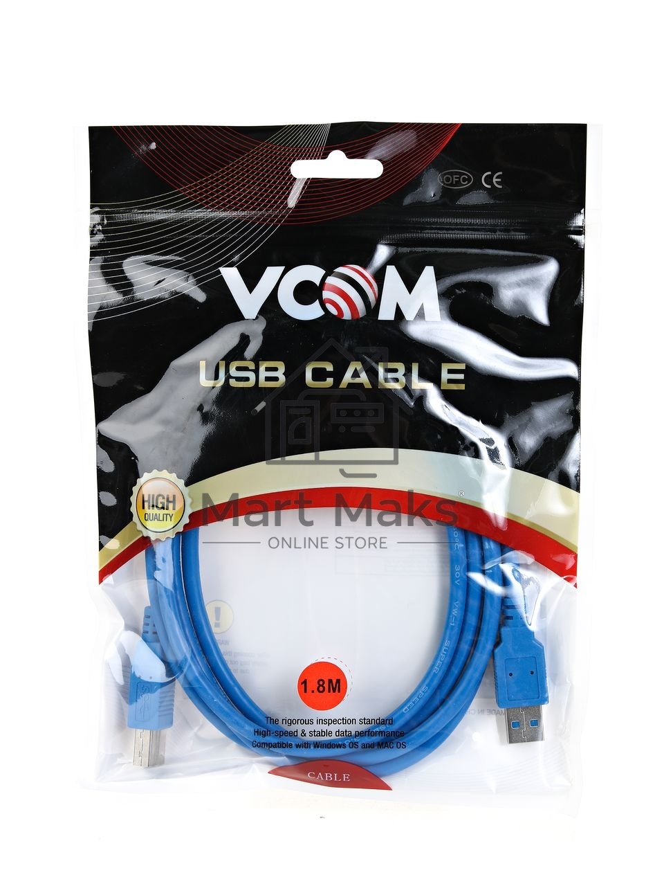 Кабель VCOM VUS7070-1.8M Кабель соединительныйUSB3.0 Am/Bm 1,8m (VUS7070-1.8M)