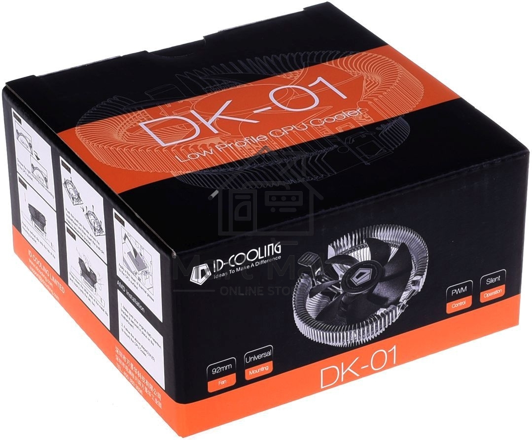 Кулер Cooler ID-Cooling DK-01 черный/серебристый 92мм алюминий 2500rpm 29db 95W 52мм