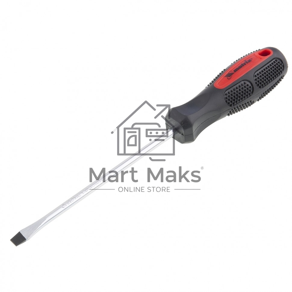 Отвертка Anti-Slip, SL6,0 х 150 мм, CrV, двухкомп. рукоятка Matrix