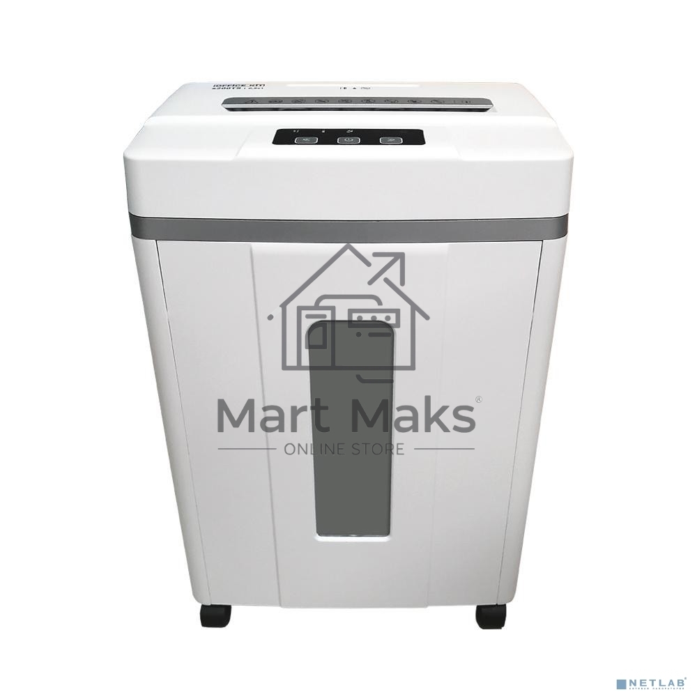 Шредер Office Kit S200TSCD 0,8x2 белый (секр.P-7) фрагменты 6лист. 25лтр. скобы пл.карты CD