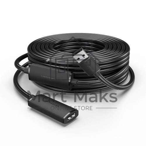 Активный кабель-удлинитель Vention USB 2.0 AM/AF с усилителем - 5м Черный