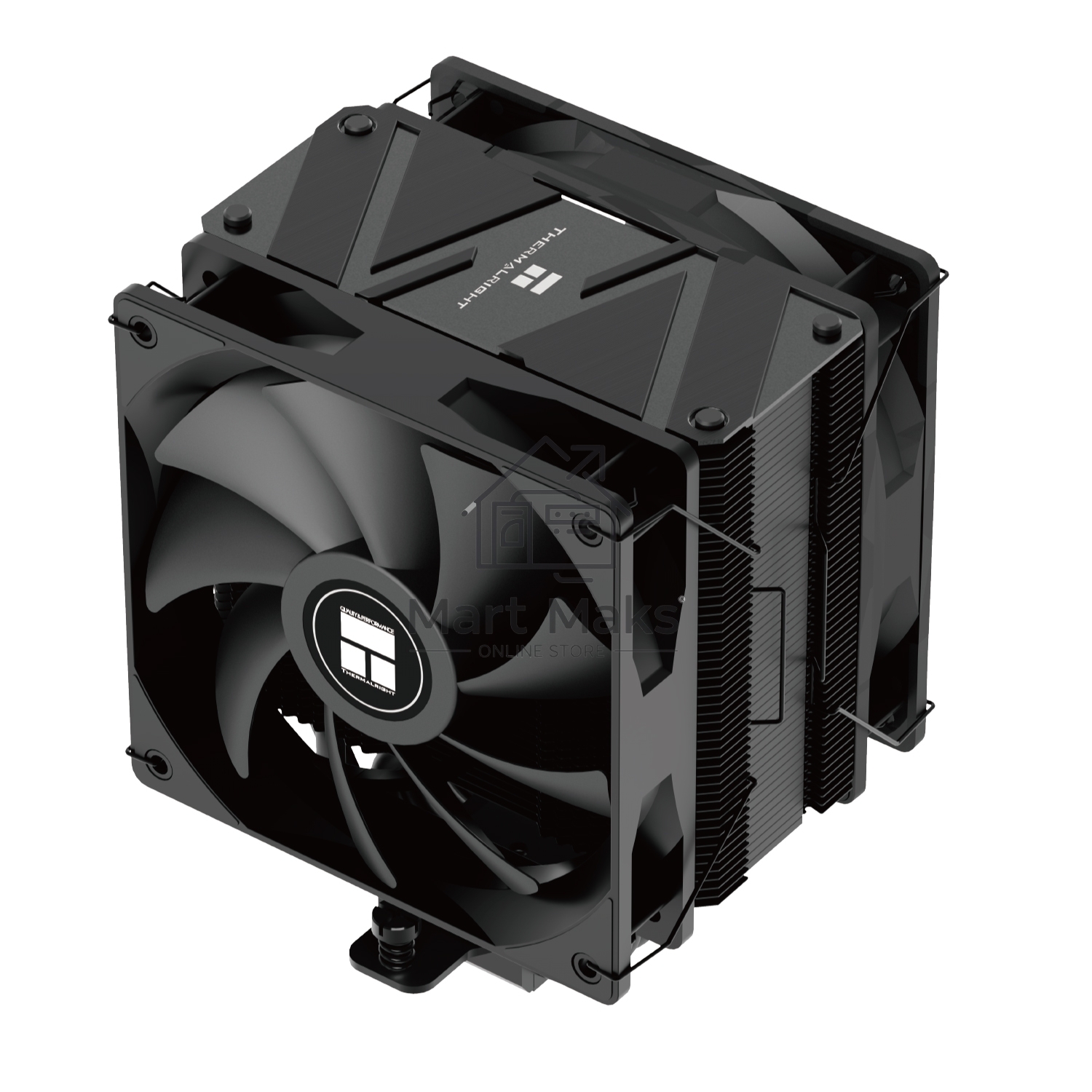 Кулер для процессора Thermalright Burst Assasin 120 EVO Dark (4-pin PWM, 156mm, Ni/CU, 6x6mm, 2x120mm, 66.17CFM, 25.6dBA, 1550RPM, S: 1700, 1200, 115X, AM5, AM4)