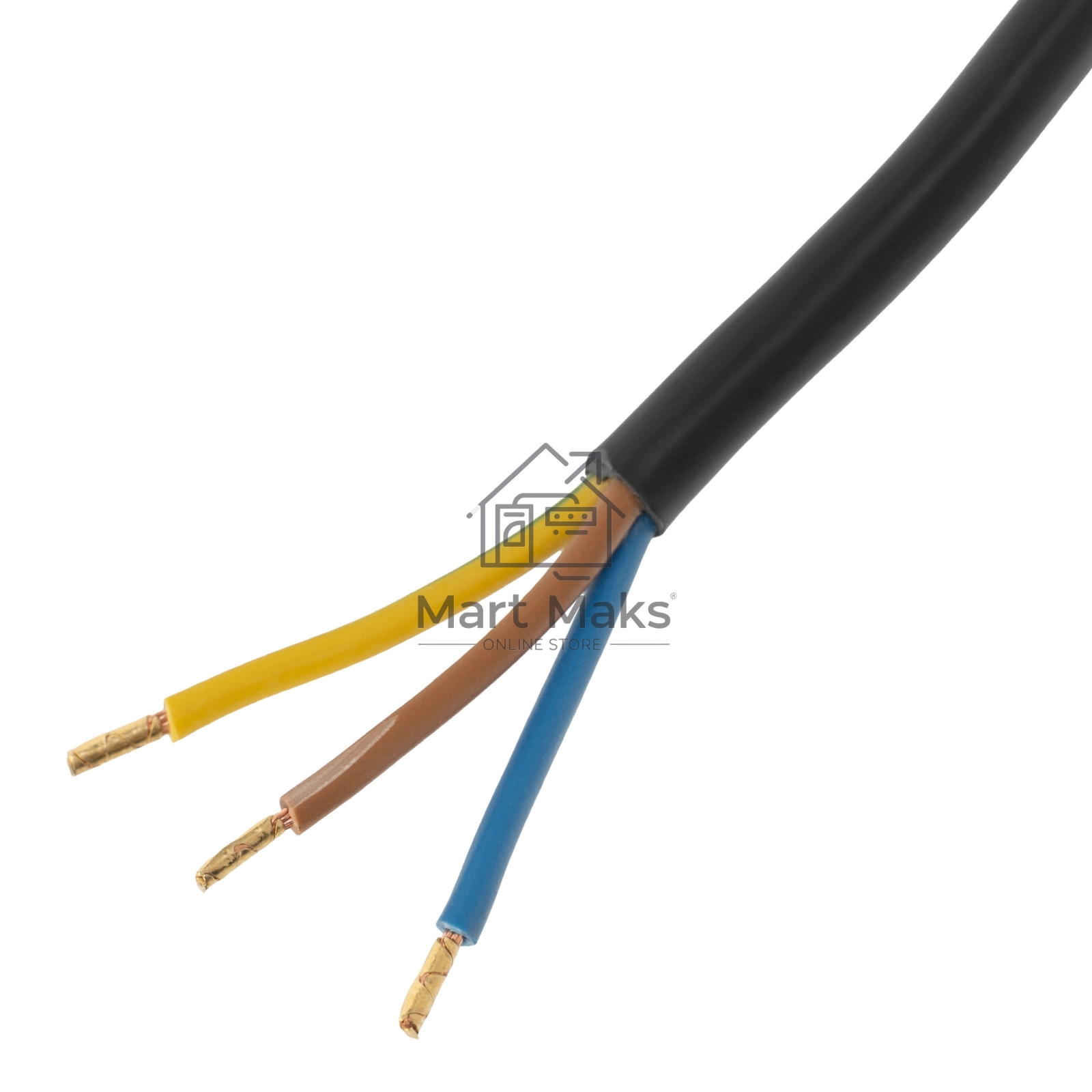 Шнур сетевой Energy Series, ПВС, 3 м, 3х1 мм, с неразборной вилкой, черный Denzel