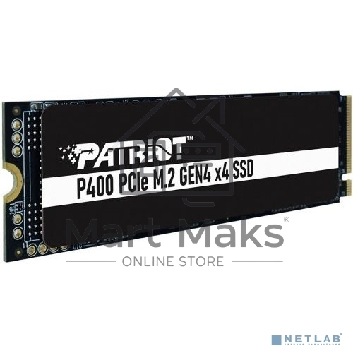 Накопитель SSD Patriot P400, 1Tb, PCIe 4.0 x4, M.2 2280, NVMe, R/W 5000/4800, с радиатором