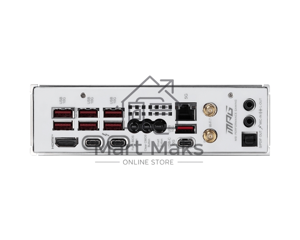 Материнская плата MSI MPG Z890I EDGE TI WIFI, LGA 1851, Intel Z890, 2xDDR5, 2xSATA, 4xM.2, 1xPCIe 5.0 x16, 1xHDMI, 2xThunderbolt 4, 1xUSB-C, 1x 5Gb LAN, 7xUSB-A 10Gbps, 2xUSB-A 5Gbps, 1xUSB-C 20Gbps, 7.1, 2x3.5 мм, TOSLINK, Mini-ITX
