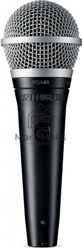 Кардиоидный вокальный микрофон SHURE PGA48-QTR-E c выключателем, с кабелем XLR -1/4'